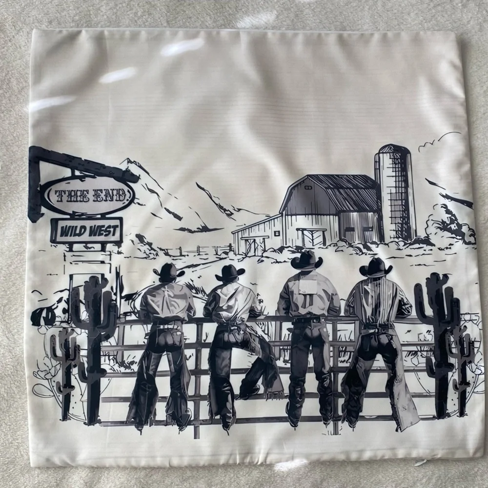 Western Cowboy Accent Decorative Pillowcases 17x17 | Ranch Farm Wild West Decor